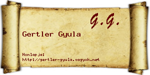 Gertler Gyula névjegykártya